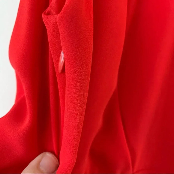 Express Red Grecian Neck Dress Party Size 0 Flirty Fun Holiday - Picture 3 of 8